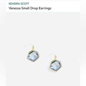 Kendra Scott small drop earrings, blue, NWOT